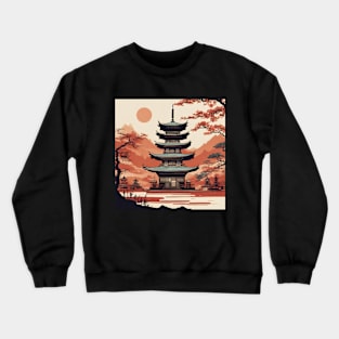 beautiful japanese pagoda art Crewneck Sweatshirt